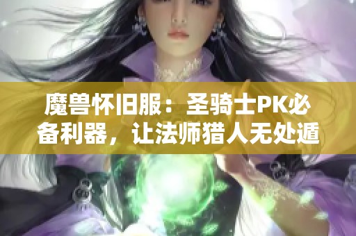 魔兽怀旧服：圣骑士PK必备利器，让法师猎人无处遁形