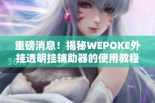 重磅消息！揭秘WEPOKE外挂透明挂辅助器的使用教程与风险分析