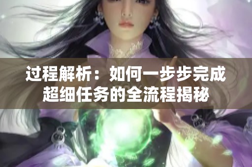 过程解析：如何一步步完成超细任务的全流程揭秘