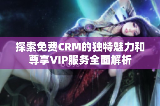 探索免费CRM的独特魅力和尊享VIP服务全面解析