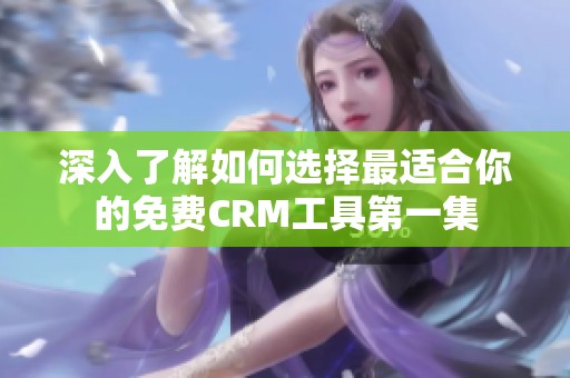 深入了解如何选择最适合你的免费CRM工具第一集