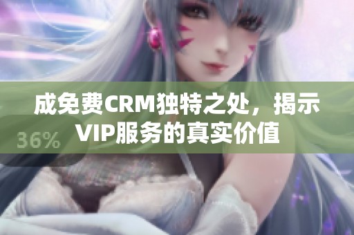 成免费CRM独特之处，揭示VIP服务的真实价值