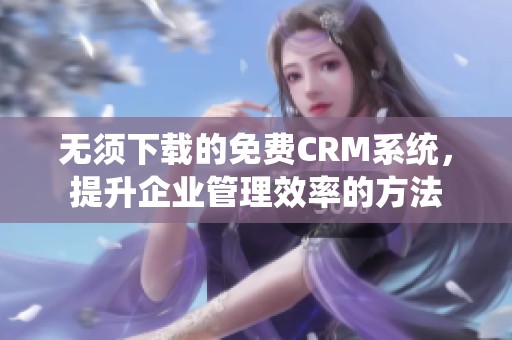 无须下载的免费CRM系统，提升企业管理效率的方法